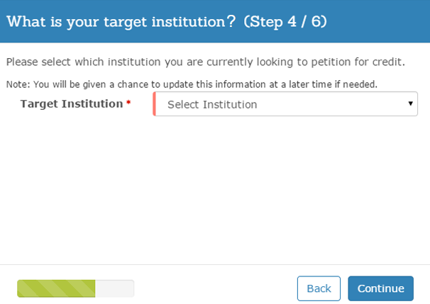 selecting a target institution